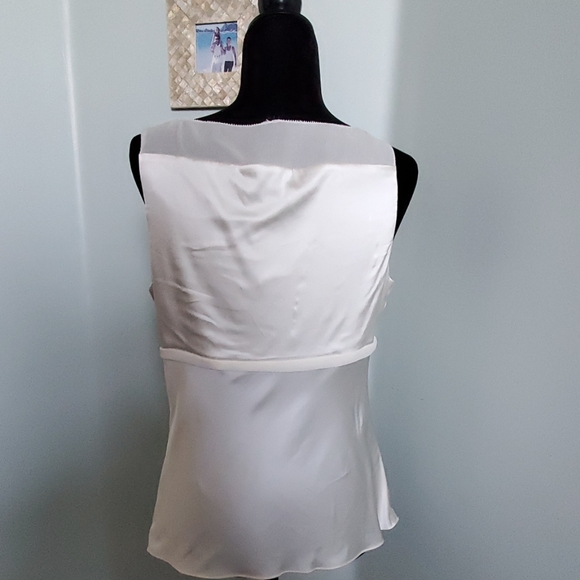 Express- NWT- Silk Sleeveless Dress Shirt Ivory- M - Picture 5 of 7